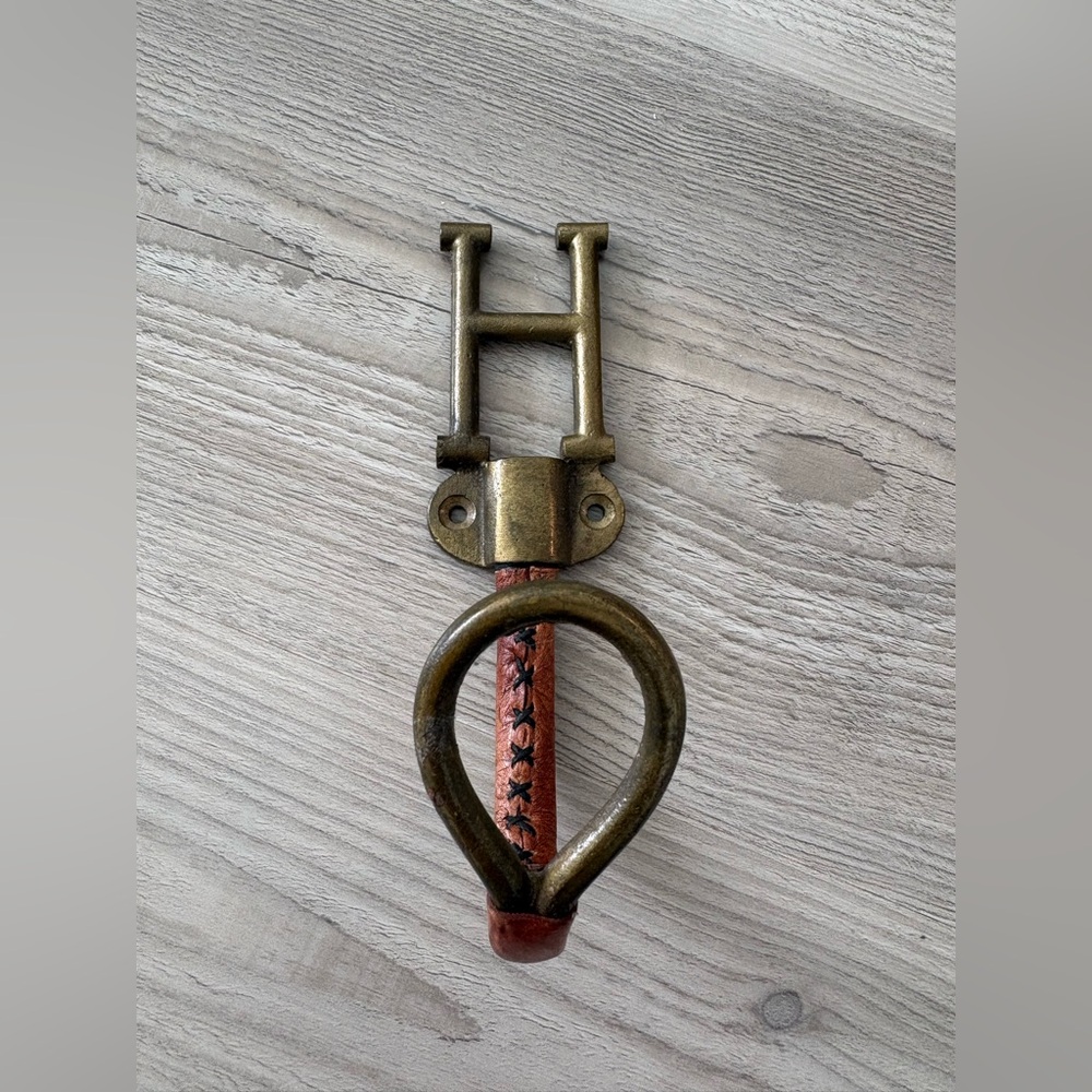 Anthropologie Brass and Leather Hook